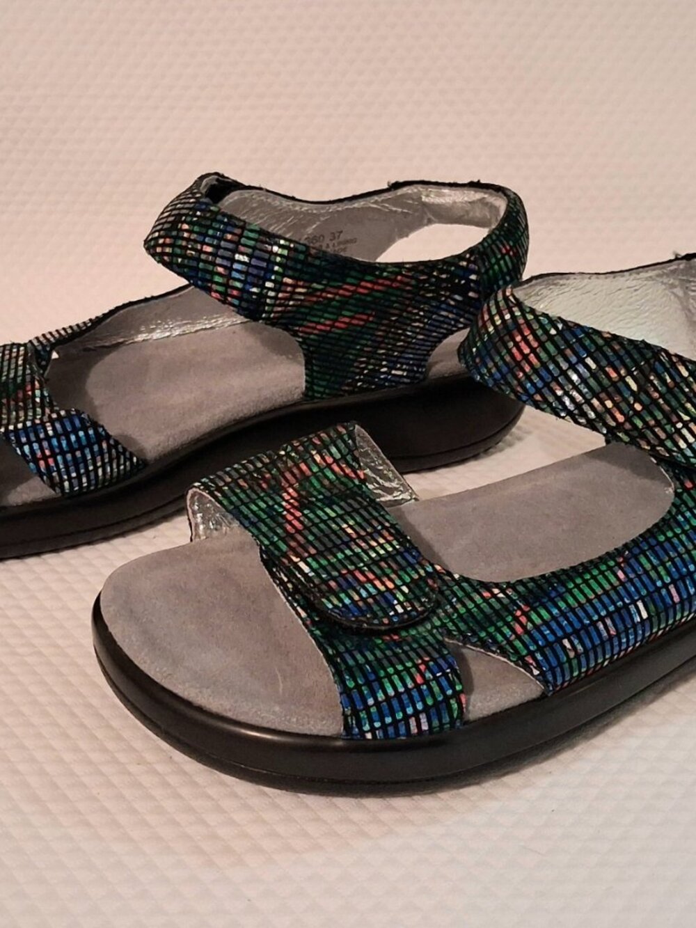 ALEGRIA JOY 360 Multi Colorful Ankle Strap Sandals Sz 37/ US 6.5/7